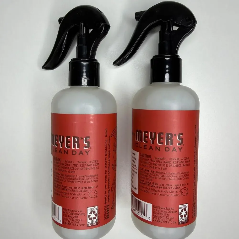 Set of 2 — Mrs. Meyers Tomato Vine Summer Scent Room Freshener Spray Bottles 8oz